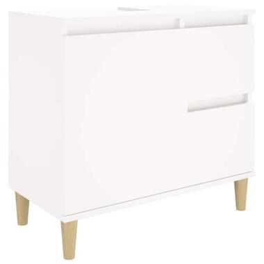 vidaXL - Wastafelonderkast met 1 deur 2 lades - Wit - Hout - 65x33x60 cm product