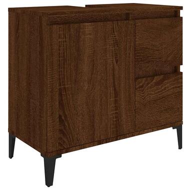 vidaXL - Bruin eiken Wastafelonderkast - 1 deur 2 lades - Hout - 65x33x60 cm product