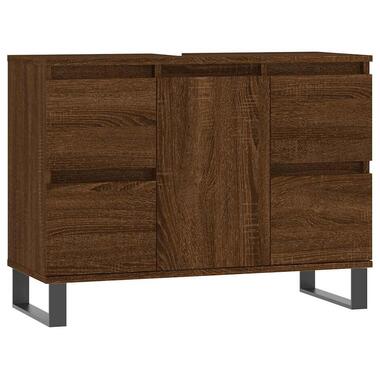 vidaXL - Bruin eiken Wastafelonderkast - 1 deur 4 lades - Hout - 80x33x60 cm product