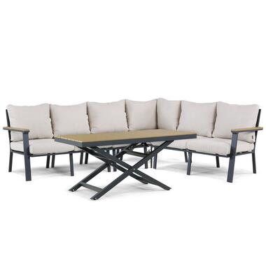 Hoek loungeset 6 personen Aluminium/Polywood (grey teakfinish) Grijs Lifestyle product