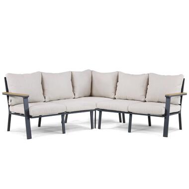 Hoek loungeset 5 personen Aluminium/Polywood (grey teakfinish) Grijs Lifestyle product