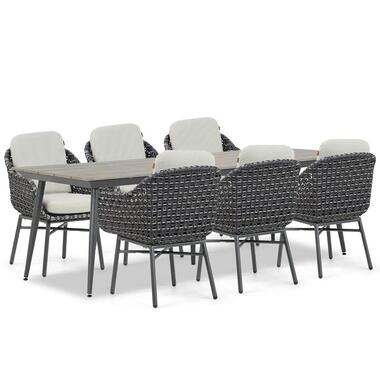Tuinset 6 personen 240 cm Aluminium/wicker Grijs Santika Furniture Santika product