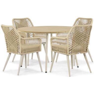 Tuinset 4 personen 125 cm Aluminium/rope Taupe Coco Vedra/Matale product
