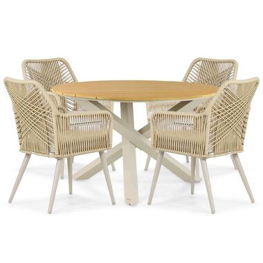 Tuinset 4 personen 125 cm Aluminium/rope Taupe Coco Vedra/Ancona product