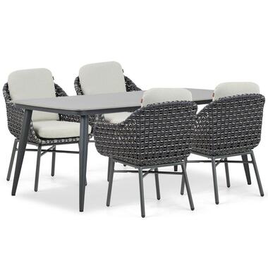 Tuinset 4 personen 180 cm Aluminium/wicker Grijs Santika Furniture Santika product