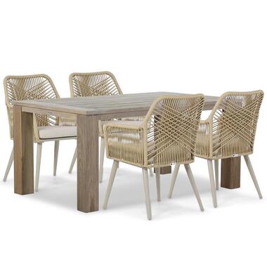 Tuinset 4 personen 165 cm Aluminium/wicker Taupe Coco Vedra/Brighton product