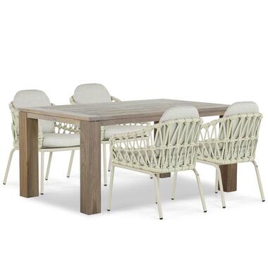 Tuinset 4 personen 165 cm Aluminium/rope Taupe Coco Barcelona/Brighton product