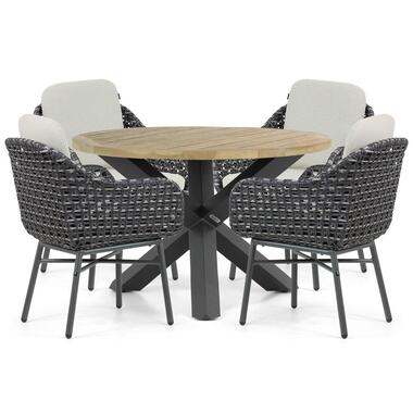 Tuinset 4 personen 120 cm Aluminium/wicker Grijs Santika Furniture Santika product