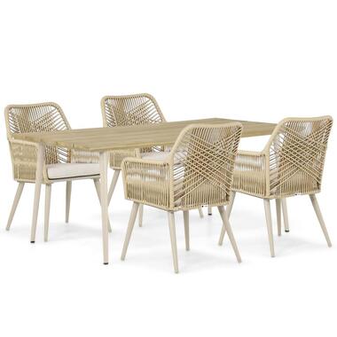 Tuinset 4 personen 180 cm Aluminium/rope Taupe Coco Vedra/Montana product