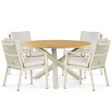 Tuinset 4 personen 125 cm Aluminium/rope Taupe Coco Sevilla/Ancona product