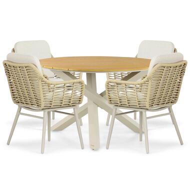 Tuinset 4 personen 125 cm Aluminium/rope Taupe Coco Antoni/Ancona product
