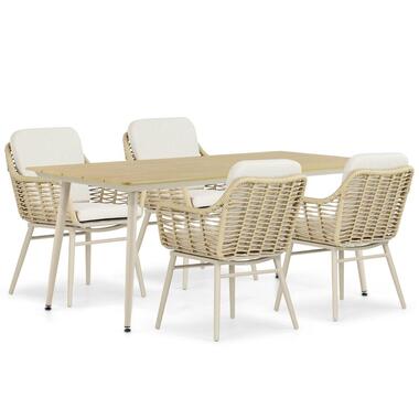 Tuinset 4 personen 180 cm Aluminium/rope Taupe Coco Antoni/Matale product