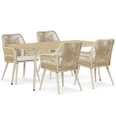Tuinset 4 personen 180 cm Aluminium/rope Taupe Coco Vedra/Matale product