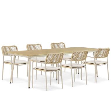 Tuinset 6 personen 240 cm Aluminium/rope Taupe Coco Penya/Matale product