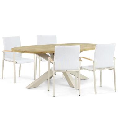 Tuinset 4 personen 200 cm Aluminium/textileen Taupe Lifestyle Garden Furniture product