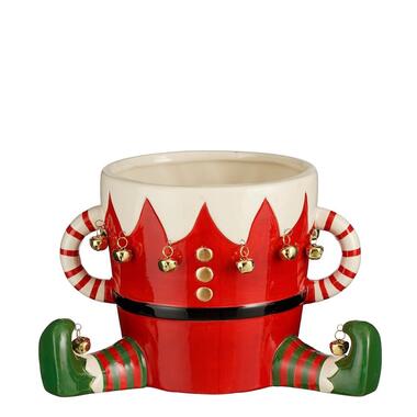Mica Decorations Funny pot elf rood - l29xb18xh17cm