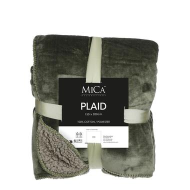 Mica Decorations Bronte Fleece Plaid - L200 x B150 cm - Donkergroen product