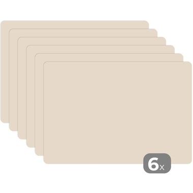 MuchoWow Placemat (6stuks) 45x30cm Beige Effen kleur product