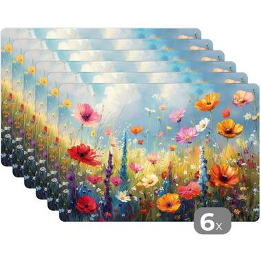 MuchoWow Placemat (6stuks) 45x30cm Bloemen Natuur Botanisch product