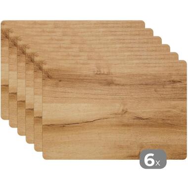 MuchoWow Placemat (6stuks) 45x30cm Houtlook Bruin Hout product