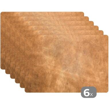 MuchoWow Placemat (6stuks) 45x30cm Leer Structuur Lederlook product