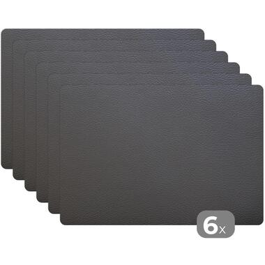 MuchoWow Placemat (6stuks) 45x30cm Leer Structuur Lederlook product