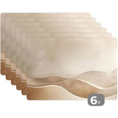 MuchoWow Placemat (6stuks) 45x30cm Beige Natuur Abstract product