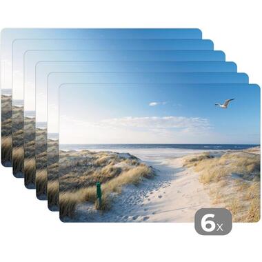 MuchoWow Placemat (6stuks) 45x30cm Duin Meeuw Strand Zee Zon product
