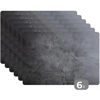 MuchoWow Placemat (6stuks) 45x30cm Industrieel Beton Grijs product
