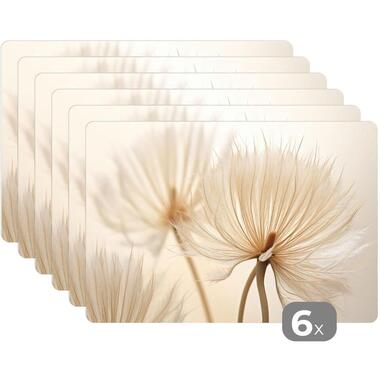 MuchoWow Placemat (6stuks) 45x30cm Bloemen Beige Natuur product