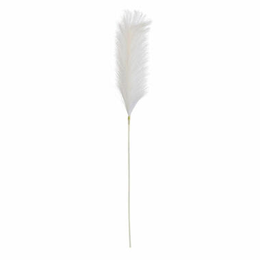 Mica Decorations pluimgras kunst steel/tak - wit - 104 cm product