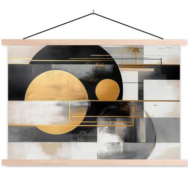 MuchoWow - Schoolplaat/ wandhanger - Abstract - Goud - Zilver - Vormen product