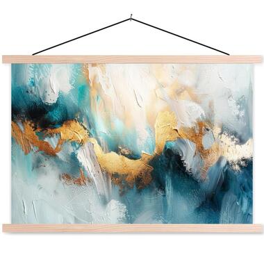 MuchoWow - Schoolplaat/ wandhanger - Abstract - Kunst - Gold - Blauw - product