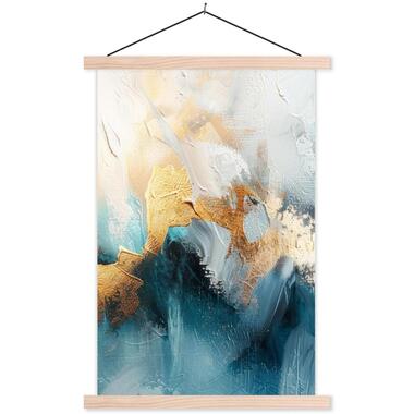 MuchoWow - Schoolplaat/ wandhanger - Abstract - Kunst - Gold - Blauw - product