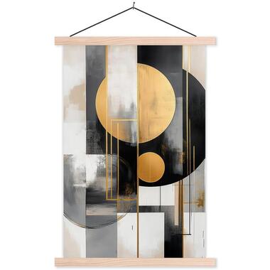 MuchoWow - Schoolplaat/ wandhanger - Abstract - Goud - Zilver - Vormen product