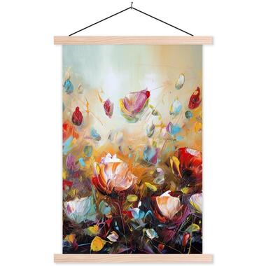 MuchoWow - Schoolplaat/ wandhanger - Bloemen - Kunst - Natuur - Olieve product