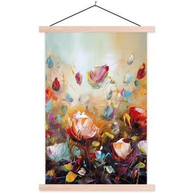 MuchoWow - Schoolplaat/ wandhanger - Bloemen - Kunst - Natuur - Olieve product