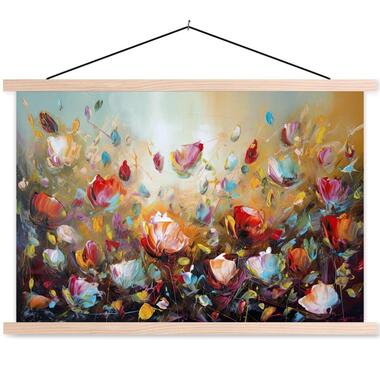 MuchoWow - Schoolplaat/ wandhanger - Bloemen - Kunst - Natuur - Olieve product