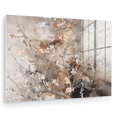 MuchoWow Glasschilderij 120x80cm Amandelbloesem Kunst Van product