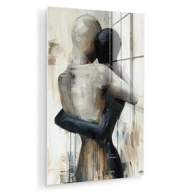 MuchoWow Glasschilderij 40x60cm Abstract Liefde Zwart wit product
