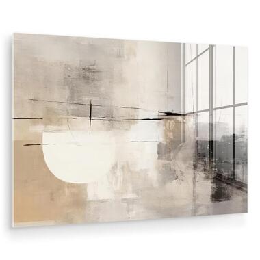 MuchoWow Glasschilderij 120x80cm Abstract Kunst Grijs product