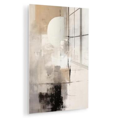 MuchoWow Glasschilderij 40x60cm Abstract Kunst Grijs product