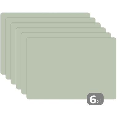 MuchoWow Placemat (6stuks) 45x30cm Mintgroen Effen kleur product