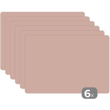 MuchoWow Placemat (6stuks) 45x30cm Roze Palet Oud Effen product