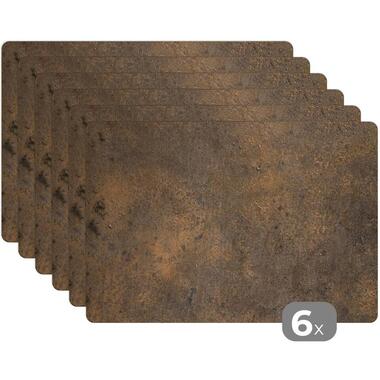 MuchoWow Placemat (6stuks) 45x30cm Roest print IJzer Bruin product