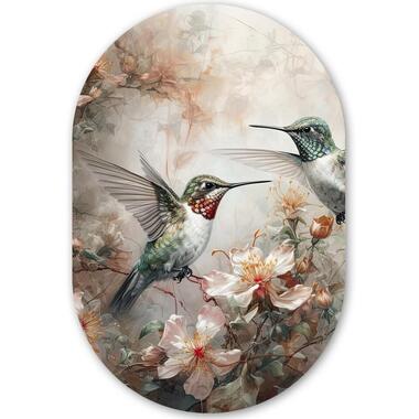 MuchoWow Wand decoratie 40x60cm Kolibrie Vogels Bloemen product