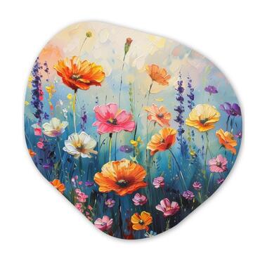 MuchoWow Wand decoratie 90x90cm Bloemen Natuur Waterverf product