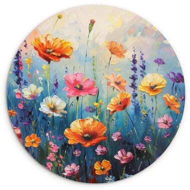 MuchoWow Wand decoratie 120x120cm Bloemen Natuur Waterverf product