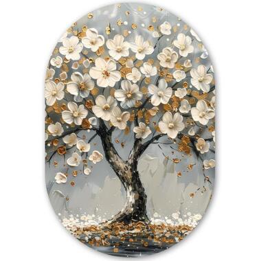 MuchoWow Wand decoratie 80x120cm Boom Goud Bloemen Abstract product
