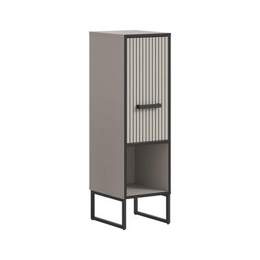 Hioshop Bagno badkamerkast 1 deur 1 vak lichtgrijs- crèmekleurig product